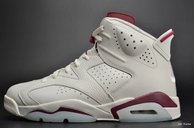 Jordan Retro 6 white Maroon 384664-116 Air 0727